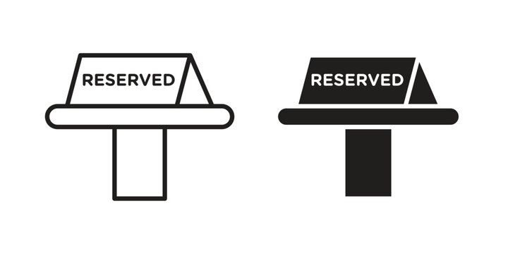 Reservation table icon clipart and lineart vector symbols