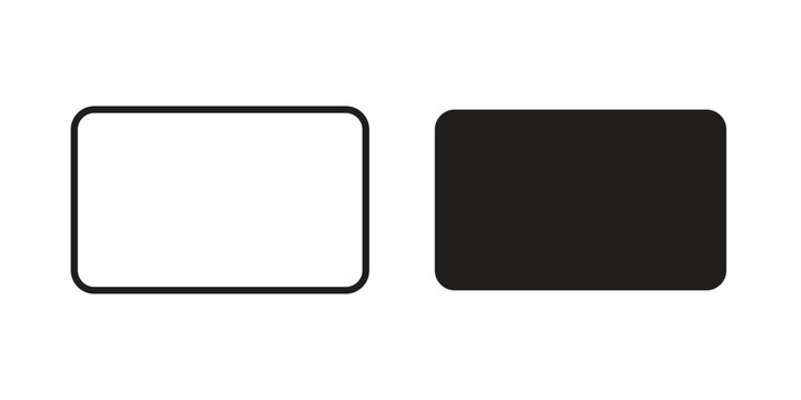 Rectangle panoramic icon clipart and lineart vector symbols