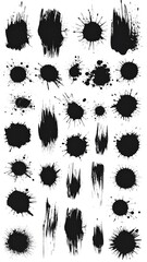 Abstract ink splatters collection