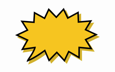 Bright yellow comic book style speech bubble vector graphic scalable illustration eps icon silhouette vector illustration white background