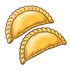 Delicious empanadas illustration vector, traditional latin american pastry, food clip art, isolated image