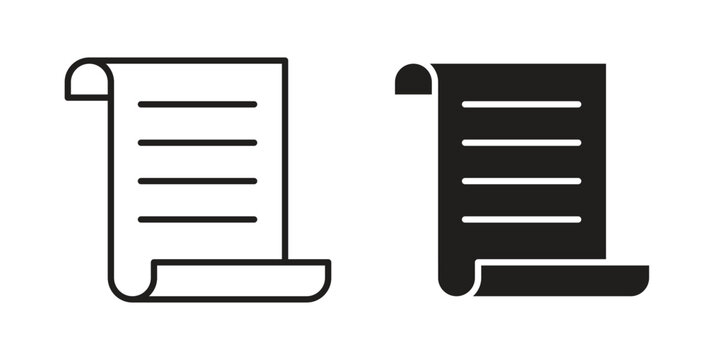 Paper Scroll icon clipart and lineart vector symbols