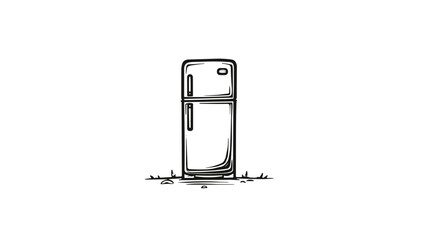 Vector illustration of a double-door refrigerator