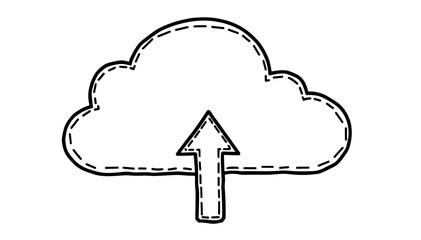 Cloud storage concept illustration with upload arrow
