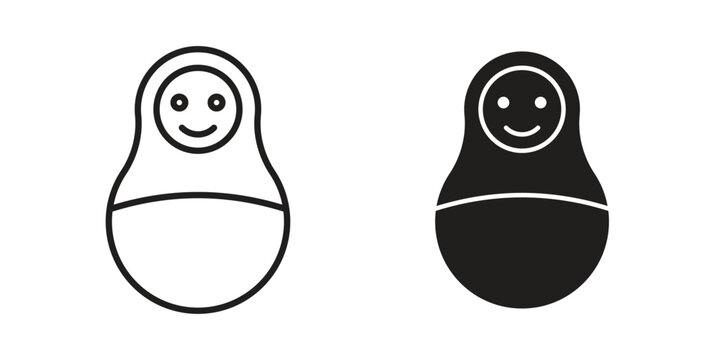 Nesting dolls icon clipart and lineart vector symbols