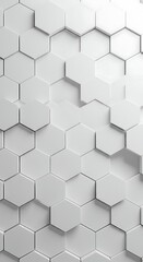 Fototapeta premium Abstract modern white hexagonal 3D geometric pattern creates a sleek and dynamic background for design projects