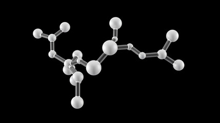 Methylsulfonylmethane molecule, rotating 3D model of sulfones, looped video on a black background