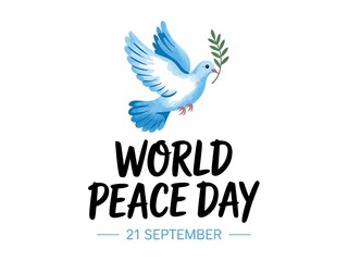 Obraz premium A beautiful watercolor dove carrying an olive branch symbolizes world peace day on september 21st