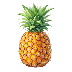 Isolated pineapple fruit fresh tropical pineapple with green leaves summer fruit healthy food diet concept