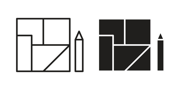 Floor plan icon clipart and lineart vector symbols