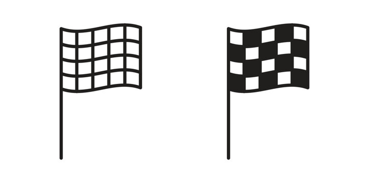 Flag checkered icon clipart and lineart vector symbols