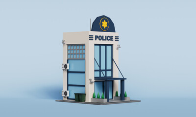 아이소메트릭 경찰서 건물 Isometric Police Station Building