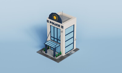 아이소메트릭 경찰서 건물 Isometric Police Station Building