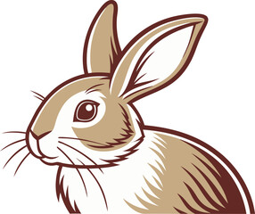 Rabbit Animal Illustration. Cute Rabbit Design. Realistic Rabbit Artwork. Sitting Rabbit Illustration. White Rabbit Design. Wild Rabbit Artwork. Pet Rabbit Illustration. Bunny Rabbit Design