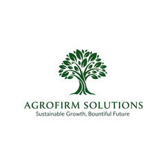 Obraz premium Green Tree Logo for AGROFIRM with Slogan 
