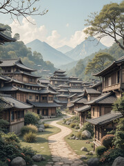 Architectural ethnography of traditional villages showcasing vernacular cluster layouts culturally embedded spatial typologies and seasonal adaptive building forms