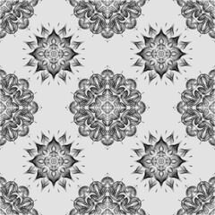 Mandala geometric pencil floral ikat silk folklore seamless pattern design for carpet, silk, clothing, fabric prints, wallpaper, illustration design 