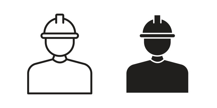 Builder icon clipart and lineart vector symbols