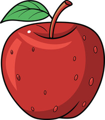 Red Apple Fruit Illustration. Fresh Red Apple Design. Realistic Red Apple Artwork. Juicy Red Apple Illustration. Shiny Red Apple Design. Organic Red Apple Artwork. Glossy Whole Red Apple Illustration