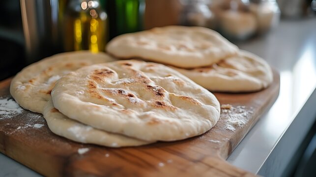 Making pita bread at home due to coronavirus
