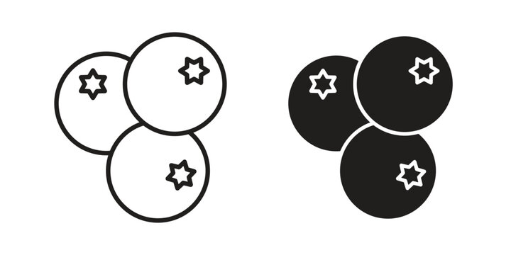 Blueberries icon clipart and lineart vector symbols
