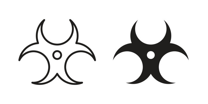 Biohazard icon clipart and lineart vector symbols
