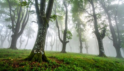 Misty beech forest
