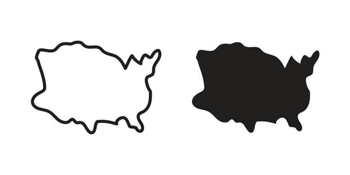 America map icon clipart and lineart vector symbols