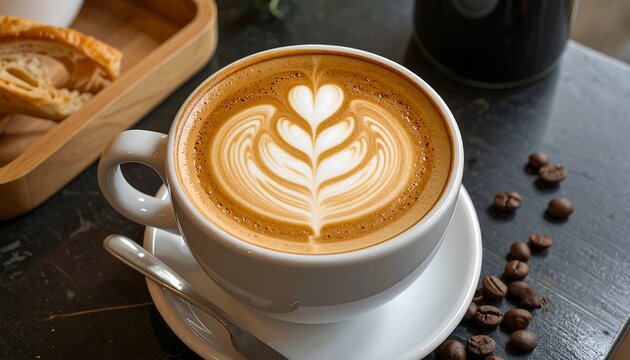 Latte art on a cup of coffee (1)