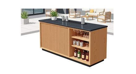 Luxurious modern outdoor bar design, blending elegance and functionality