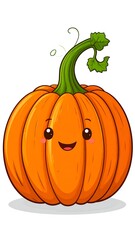 Cute cartoon pumpkin with happy face