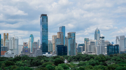 cityscape tower in Bangkok city in Asia Thailand
