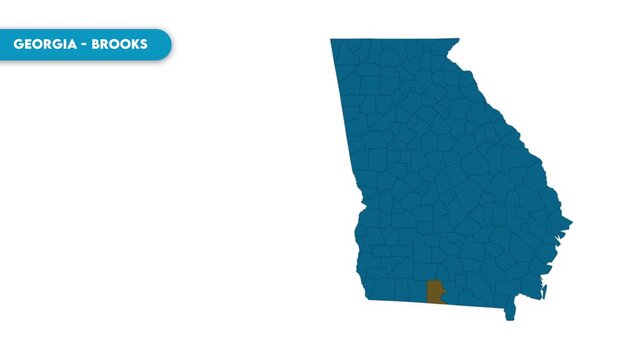 Brooks Map Video, Georgia map, Political Map of Georgia, national flag and borders, perfect for presentations, travel, education, geography, and global studies.