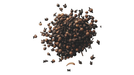 Naklejka premium Coffee beans, roasted coffee, brown coffee beans, coffee ingredients isolated on Transparent Background
