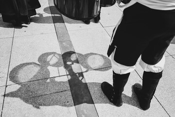 Galician musicians and shadows