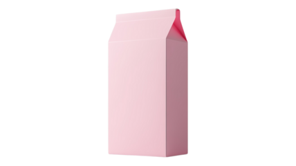 Isolated pink carton box on a black background in studio