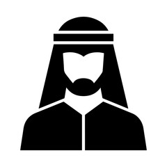 Arab man icon silhouette isolated on white background vector 