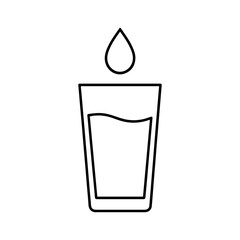 Drinking water drop glass line icon water glass or cup water icon symbol vector illustration isolated