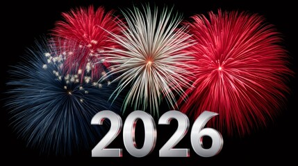 2026 new year fireworks celebrating holiday night