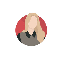 Flat vector illustration of a faceless girl with blonde hair