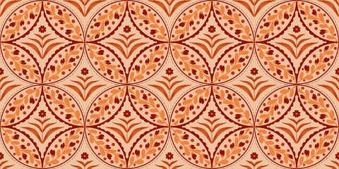 Autum Winter Pattern Background Illustration For Cover, Banner, Notes. Fall Winter Aesthetic Background.  Plant And Flower Pattern Background.