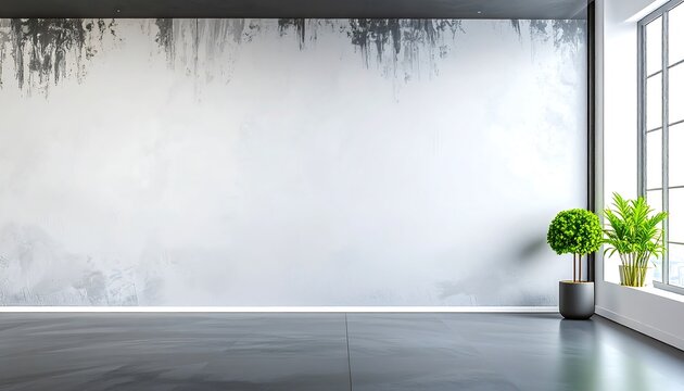 White studio background with textured wall and floor featuring soft lighting, minimal modern interior, and clean neutral tones.