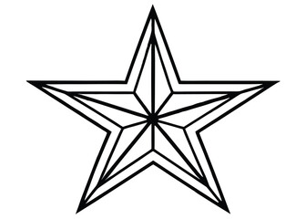 Geometric star shape with intersecting lines and sharp points abstract