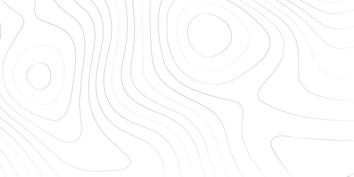 Vector art of topographic contour map, showcasing the elevation changes and terrain features of a specific area, represented by contour lines that connect points of equal elevation