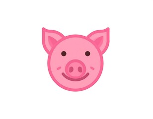 Cute pink pig face graphic