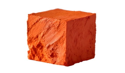 Modelling clay cube, lump isolated on white background