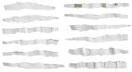 Isolated Torn Paper Stripes on a White Background for Collage or Scrapbooking