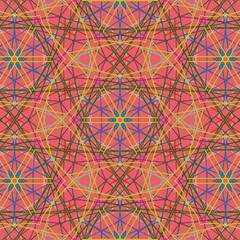 Random seamless geometric pattern lines abstract background red