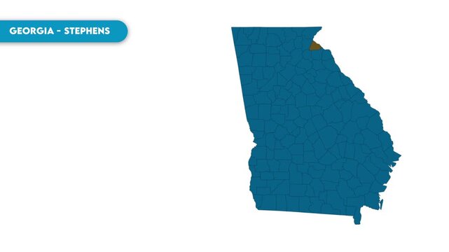 Stephens Map Video, Georgia map, Political Map of Georgia, national flag and borders, perfect for presentations, travel, education, geography, and global studies.
