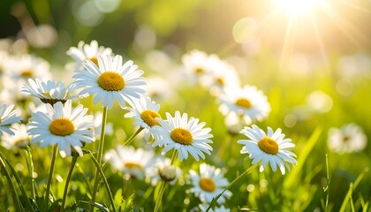A field of daisies bathed in sunlight (4)